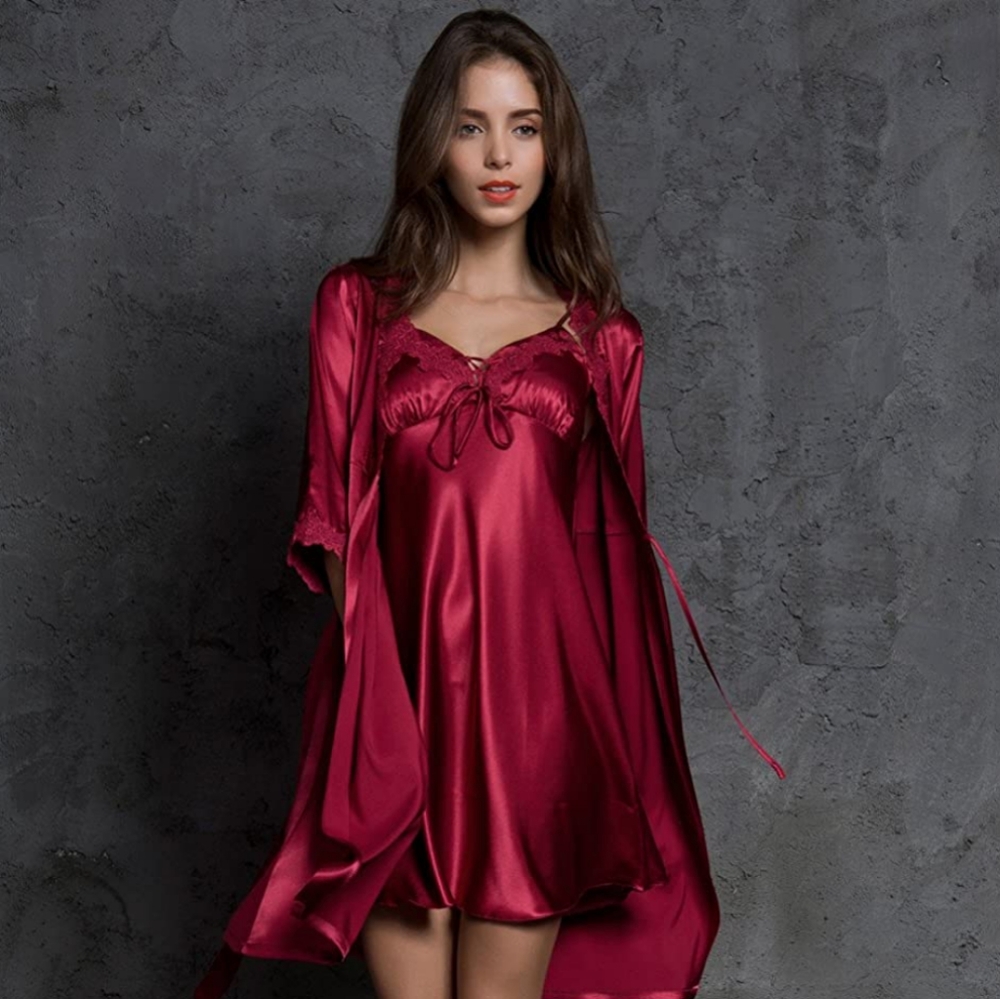 Sexy Elegant Lingerie Babydoll Lace Robe